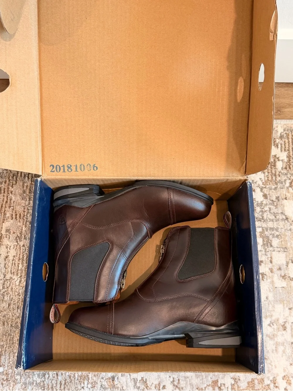 Ariat Women’s Devon Nitro Paddock Boots Size 9.5 B Zip Up In Waxed Chocolate